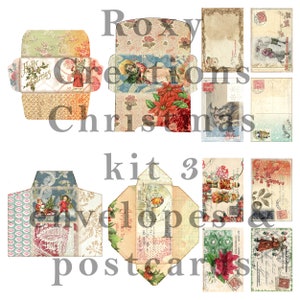 Druckbare Weihnachtspostkarten und Umschläge Kit 2022