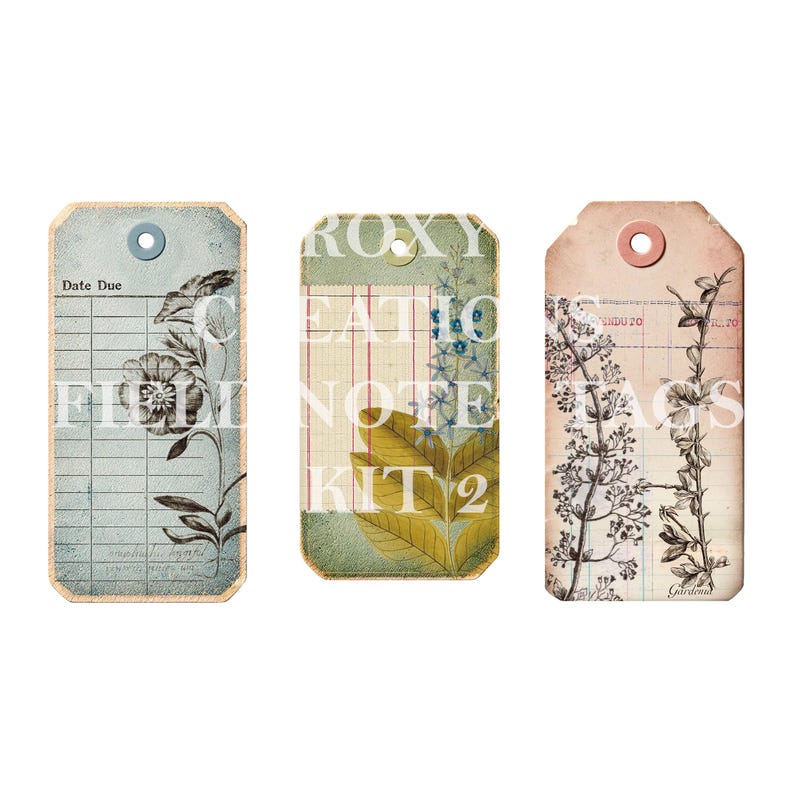 Printable Field Note Tags Kit 2 - Etsy