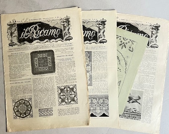 Antique Italian periodical magazine Il Ricamo 1908 to 1914