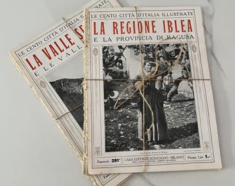 Ensemble de 5 magazines périodiques italiens anciens Le cento citta d italia illustrés 1924-1929