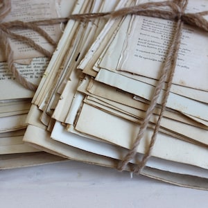 100 pce Super antique book page bundle 1800s image 2