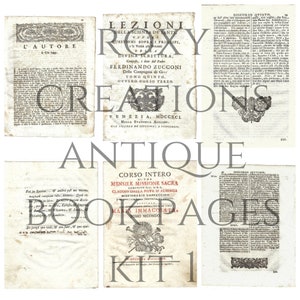 Printable Antique Book Pages Kit 1 - Etsy