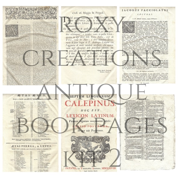 Printable Antique Book Pages Kit 2 - Etsy