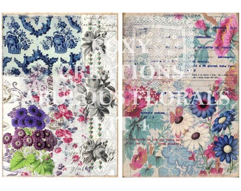 Printable digital Fabulous Florals Journal pages kit 4