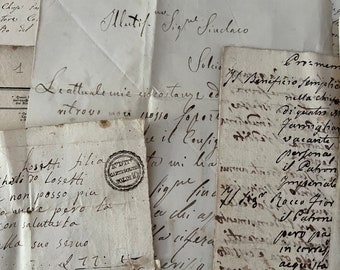 Document italien ancien du début des années 1800 aux années 1900