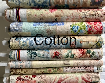 Roxy creations 1 meter COTTON antique all over design  CHOOSE your colour