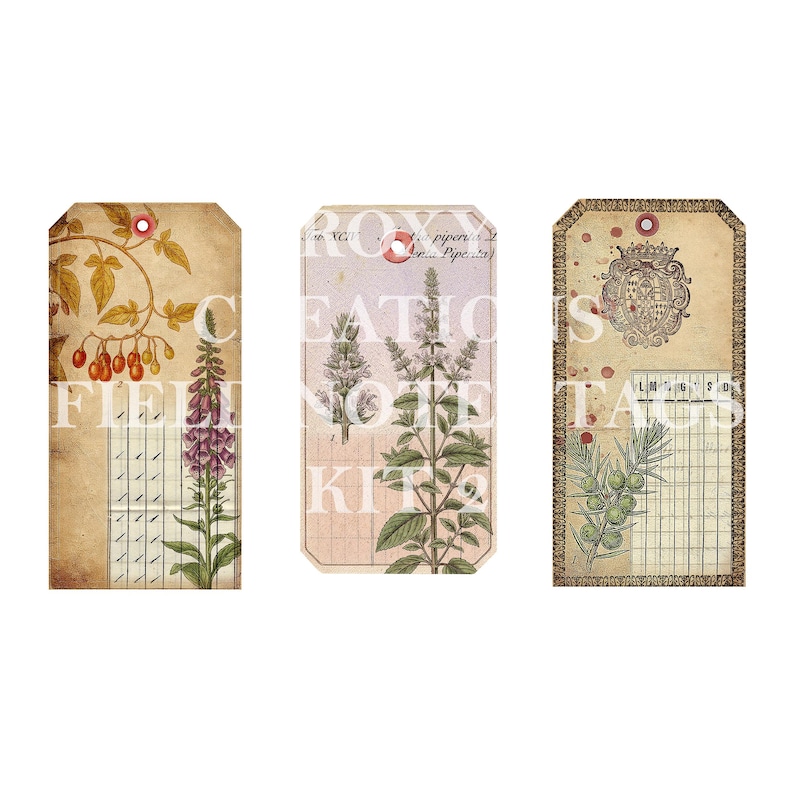 Small Note Tags Printable Field Note Tags Kit 2 - Etsy