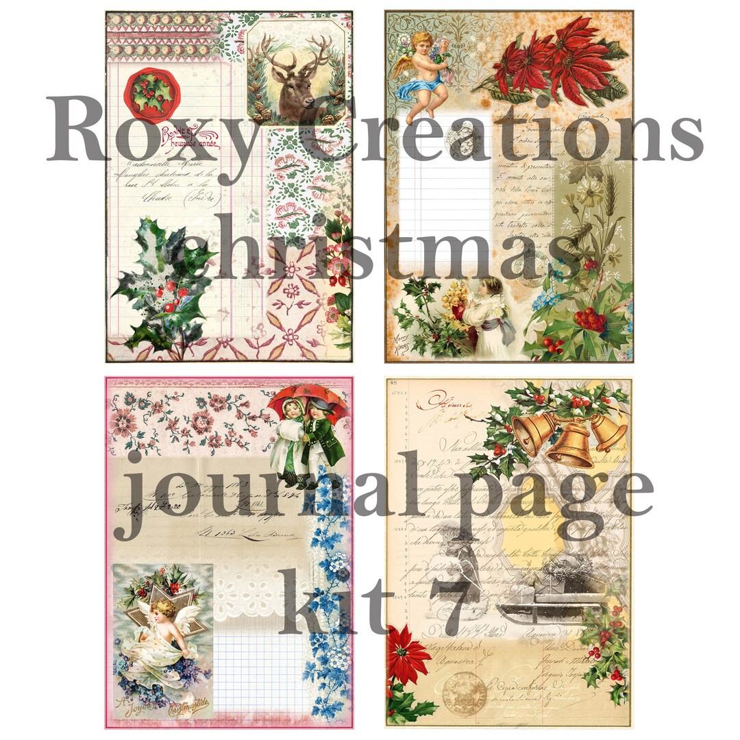 Printable Christmas Junk Journal Pages Kit 7 Document Journal Style - Etsy
