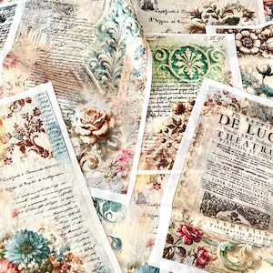 Pagine miste in tessuto A4 Roxy Creations Pretty Botanicals cotone o lino SET DA 3 O 6