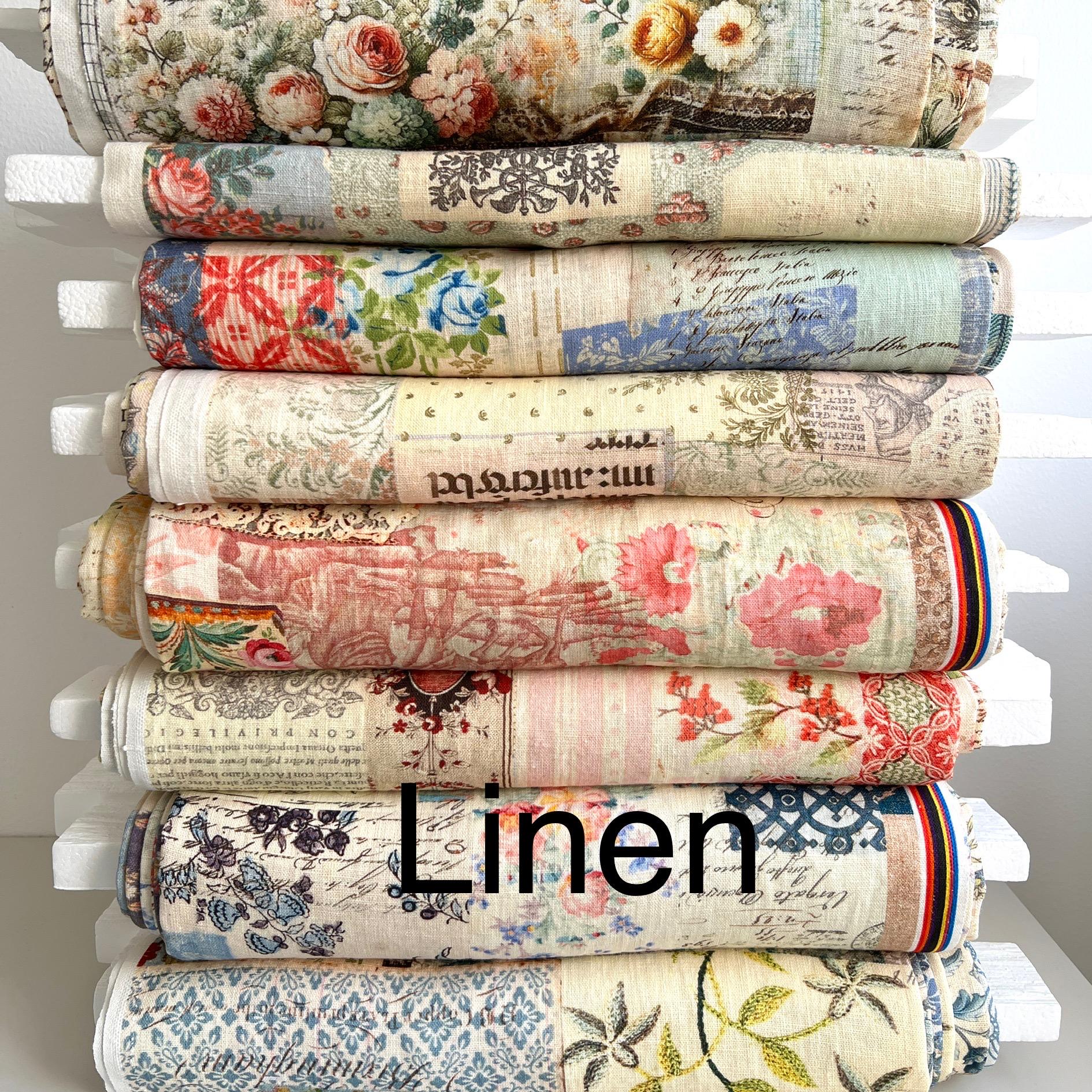 Roxy creations 1 meter LINEN antique all over design  CHOOSE your colour