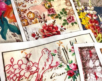 Mixed VERTICAL A4 Roxy Creations fabric pages Fabulous Florals pack 2 cotton or linen set of 3 OR 6