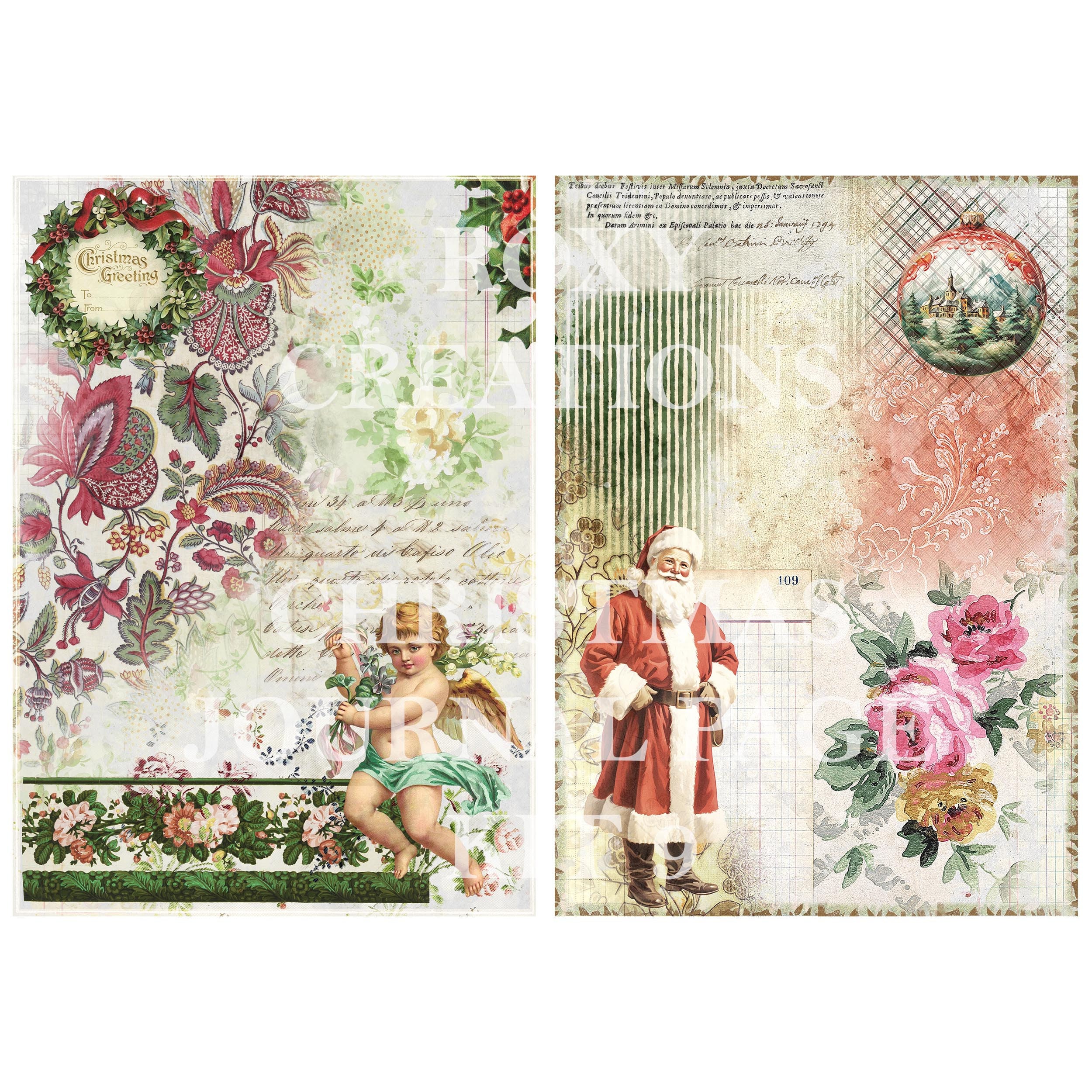 Printable Christmas Junk Journal Pages Kit 9 Document Journal Style - Etsy