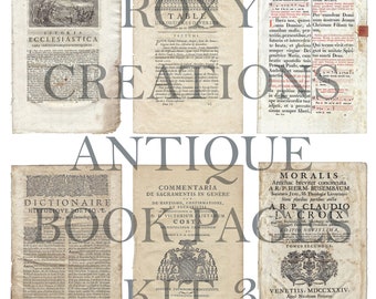 Printable Antique book pages kit 3