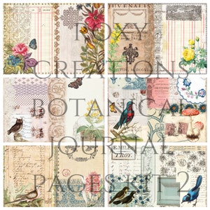 Botanical printable digital Journal pages kit 2