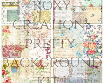 Printable pretty background pages kit 1