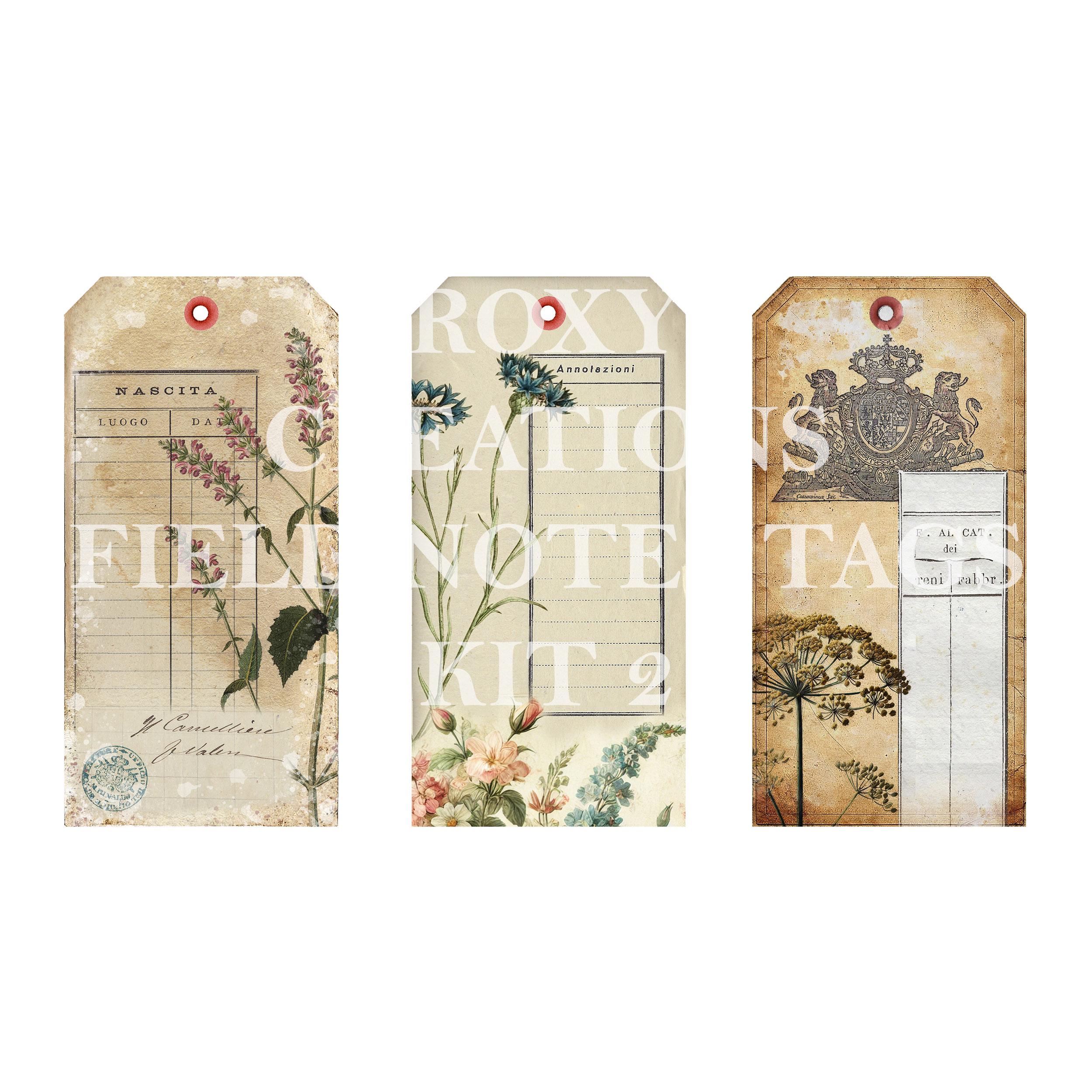 Small Note Tags Printable Field Note Tags Kit 2 - Etsy