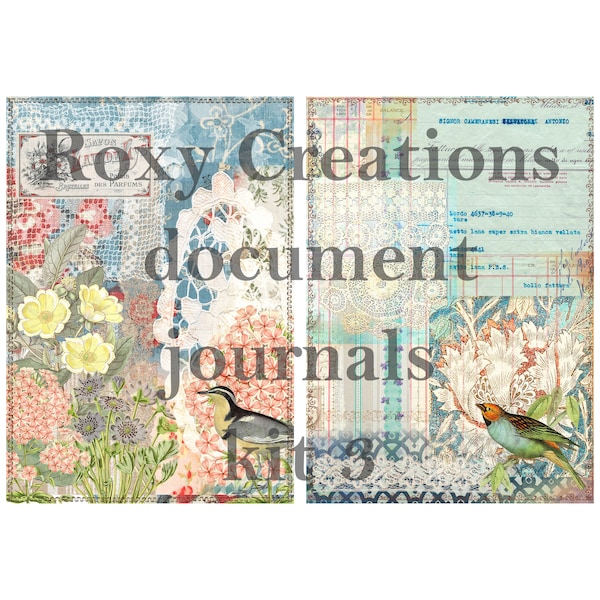 Document style printable digital Journal pages kit 3