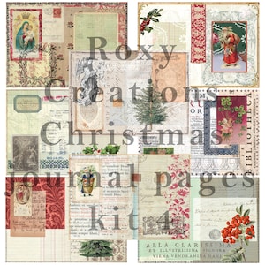 Printable Weihnachten Junk Journal Seiten Kit 4