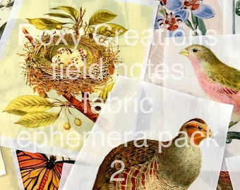 Tecido misto Roxy Creations FIELD NOTES algodão efêmero pacote com 7 peças de tamanhos variados PACOTE 2