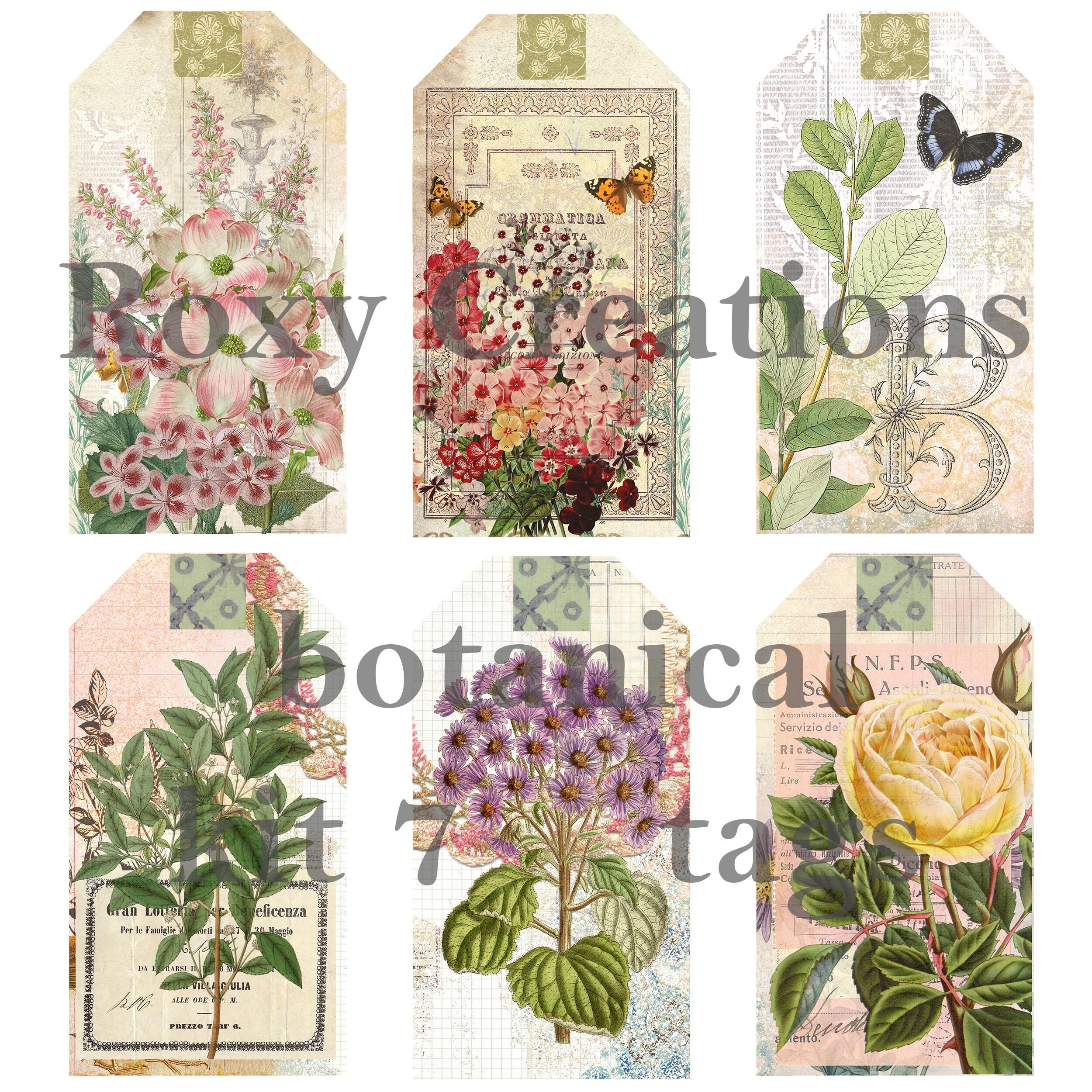 Printable Botanical Tags Kit 7 - Etsy