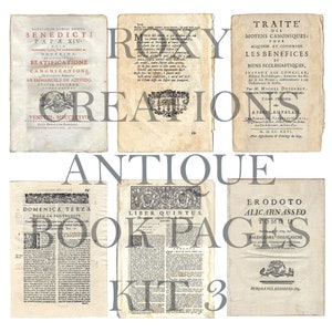 Printable Antique Book Pages Kit 3 - Etsy