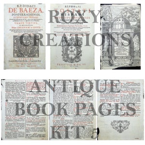 Printable Antique book pages kit 5