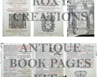 Printable Antique book pages kit 5