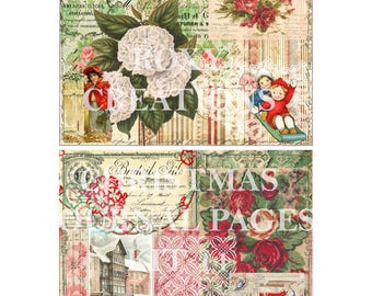 Printable Christmas junk journal pages kit 11