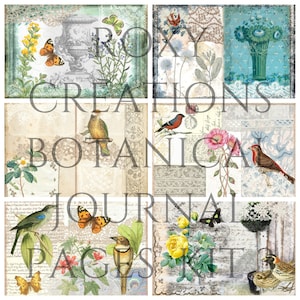 Botanical printable digital Journal pages kit 3