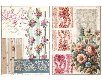 Printable digital Fabulous Florals Journal pages kit 3