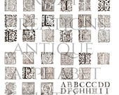 Printable Antique Alphabet Letters 1500s to 1700s Kit 2