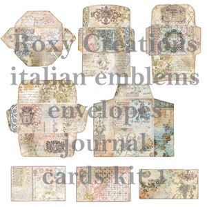 Kit de envelopes e cartões de diário para impressão com emblemas italianos 1