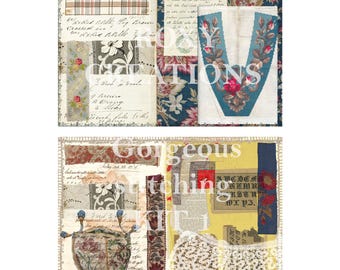 Printable digital Gorgeous stitching Journal pages kit 1