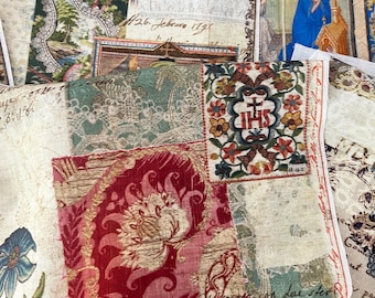 Mixed A4 Roxy Creations fabric pages Italian churches kit 2 cotton linen BLEND SET of 3 OR 6