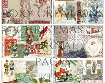 Printable Christmas junk journal pages kit 3
