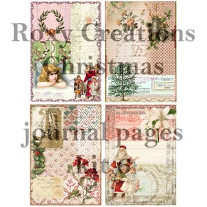 Printable Christmas junk journal pages kit 6 Document journal style