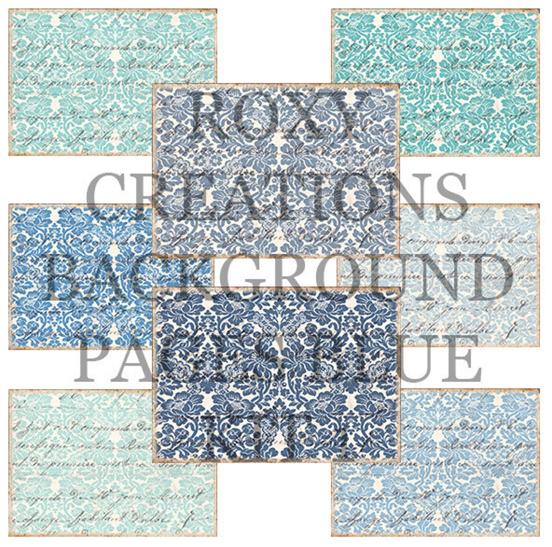 Printable Background Journal Pages Blues Kit 1 - Etsy