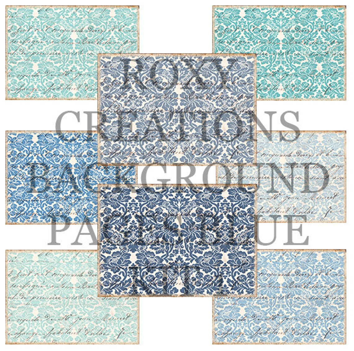 Printable Background Journal Pages Blues Kit 1 - Etsy