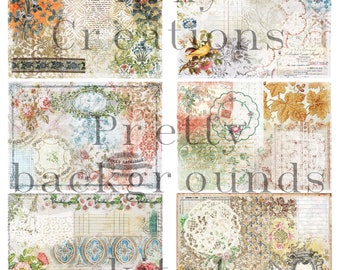 Printable pretty background pages kit 4