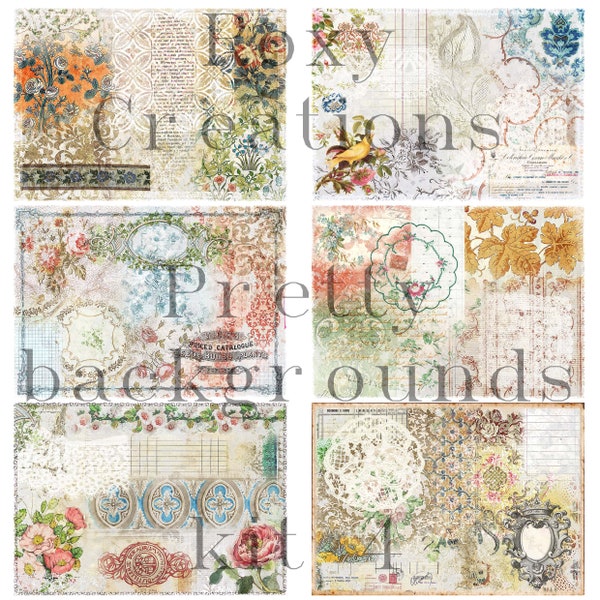 Printable pretty background pages kit 4