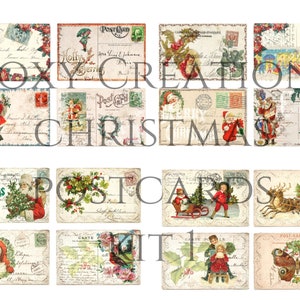 Druckbare Weihnachtspostkarten-Set 1
