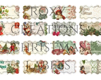 Printable Christmas labels tags kit 1