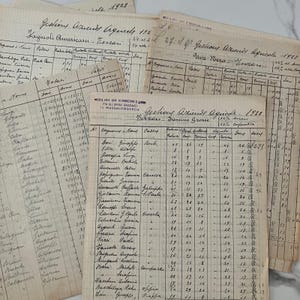 Conjunto de 10 libros de contabilidad manuscritos italianos vintage de una sola página, de principios del siglo XX, paquete mixto