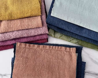 Hand Dyed Antique Hemp Fabric Bundle Vintage Textile Pieces for Slow Stitching Collage Junk Journals Visible Mending