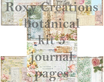 Botanical printable digital Journal pages kit 5