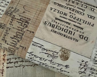 Roxy creations antique style fabric SCRIPT all over design linen or cotton