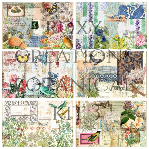 Botanical printable digital Journal pages kit 3a