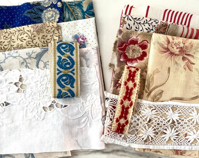 Gorgeous Fabric Packs Mostly French With a Piece of Antique Linen/hemp ...