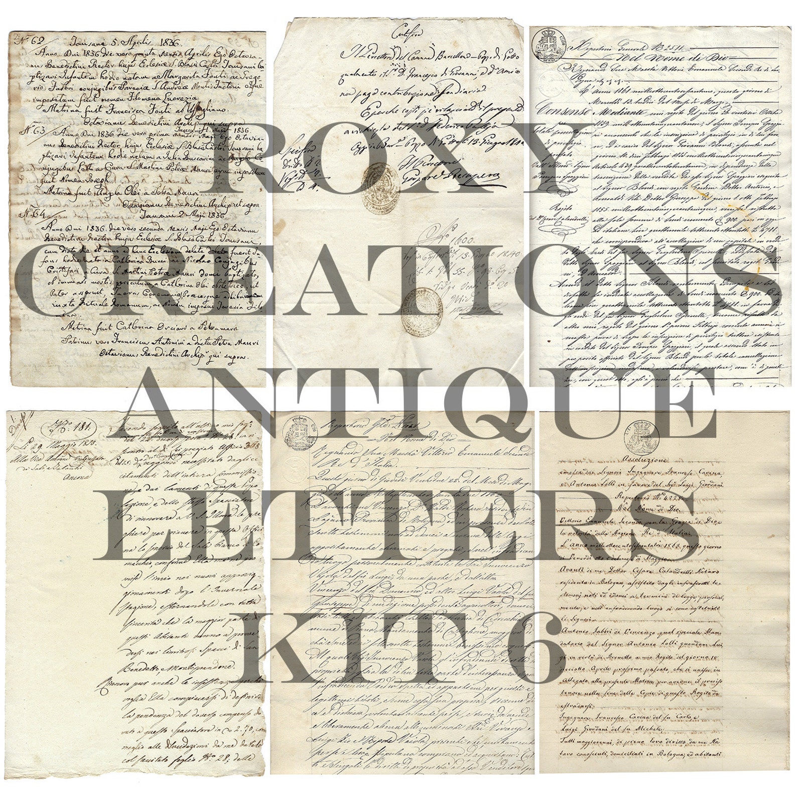 Printable Antique Letters Kit 6 - Etsy