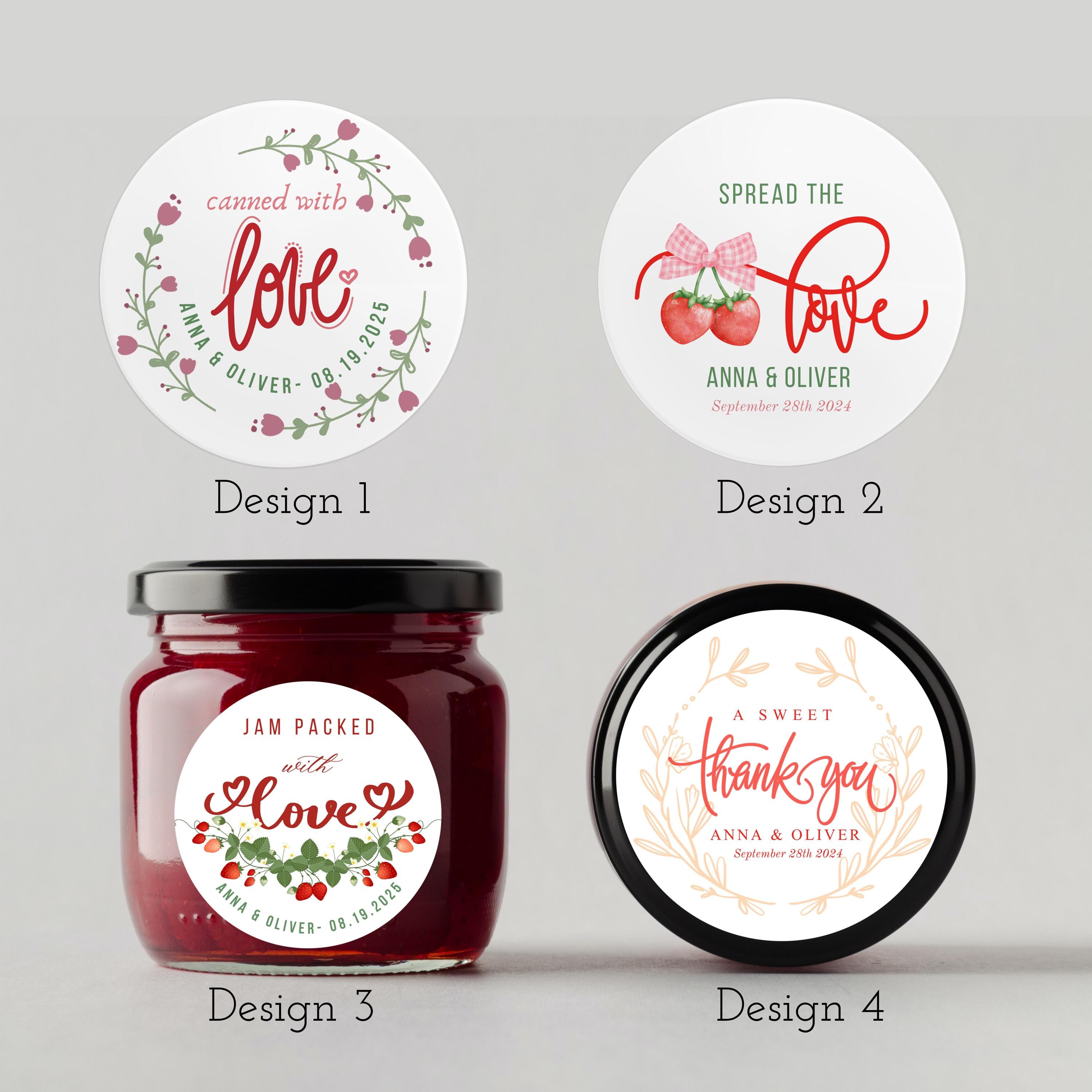 Jam Labels Neon 30 Personalized Wedding Jam Labels Favors Stickers for Jam Jars| Spread ...